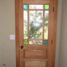 Queen Anne exterior door in hickory