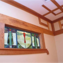 The Dragonfly House dining room stained-glass-window
