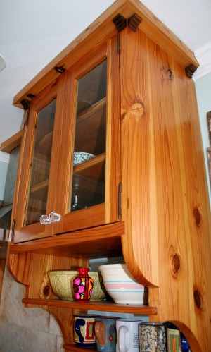 custom heart of pine cabinet